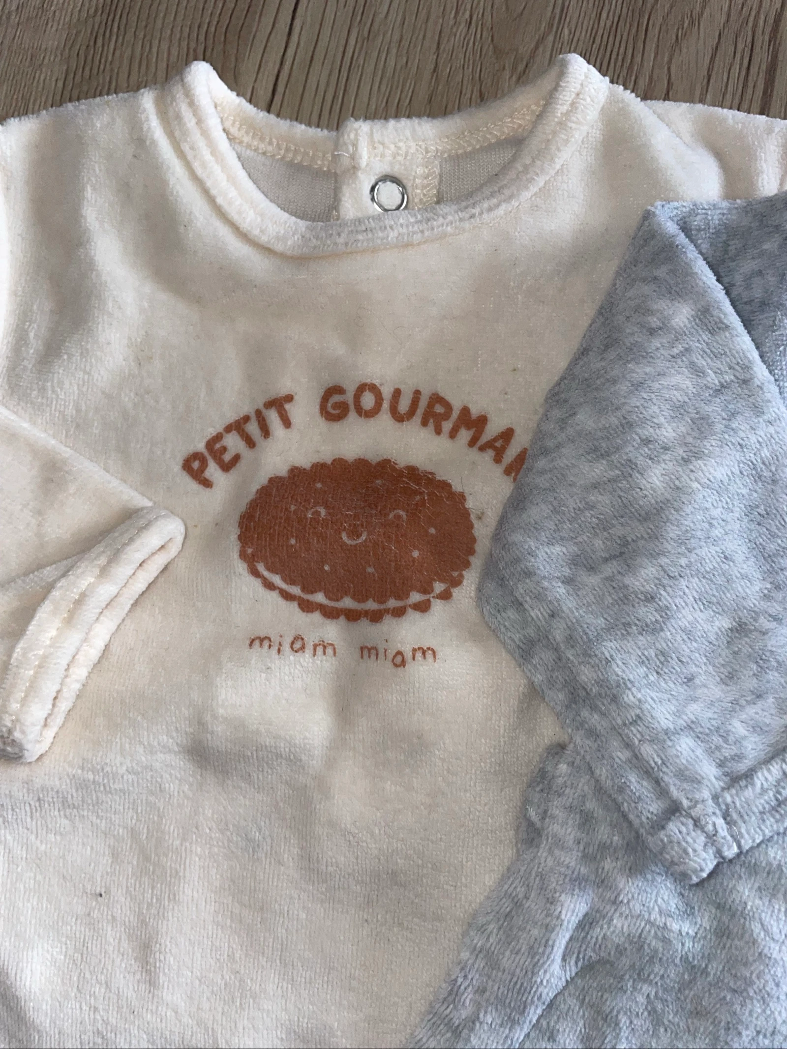 Lot of 2 velour pajamas 1 month 56 cm Kiabi – photo 3